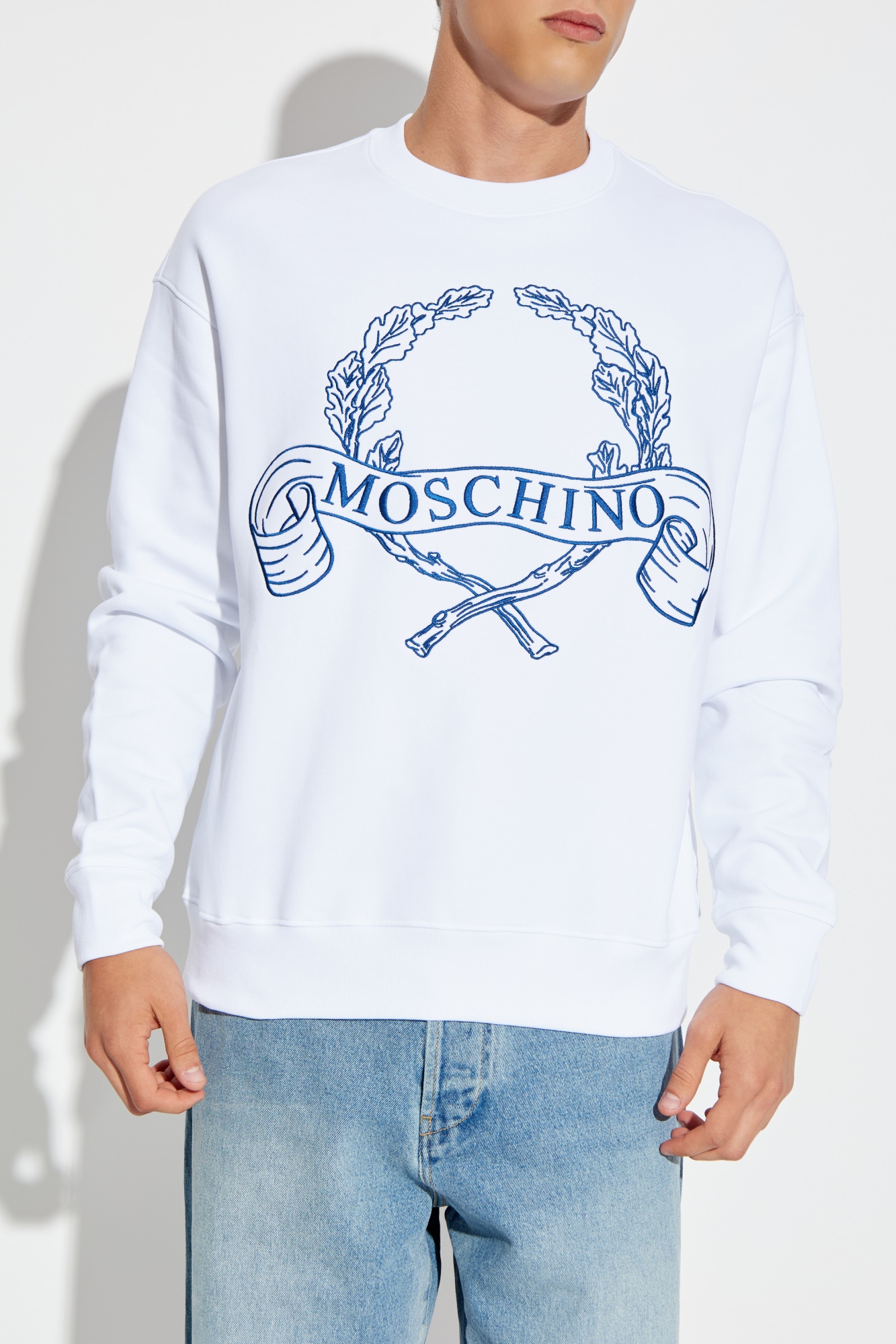 【送料&関税込】Moschino Sweatshirt With Logo Embroidery White Sweatshirt with embroidery Moschino - Vitkac GB